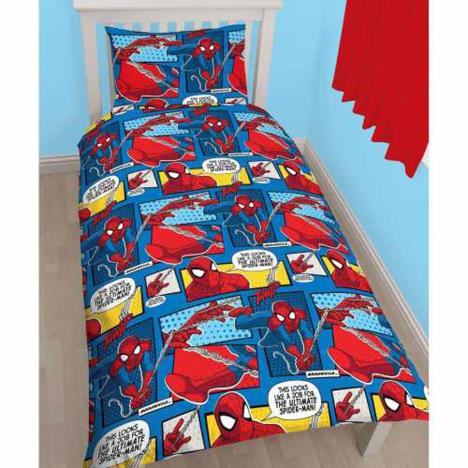 Marvel Spider-Man Web Head Reversible Single Duvet Cover Bedding Set Extra Image 1